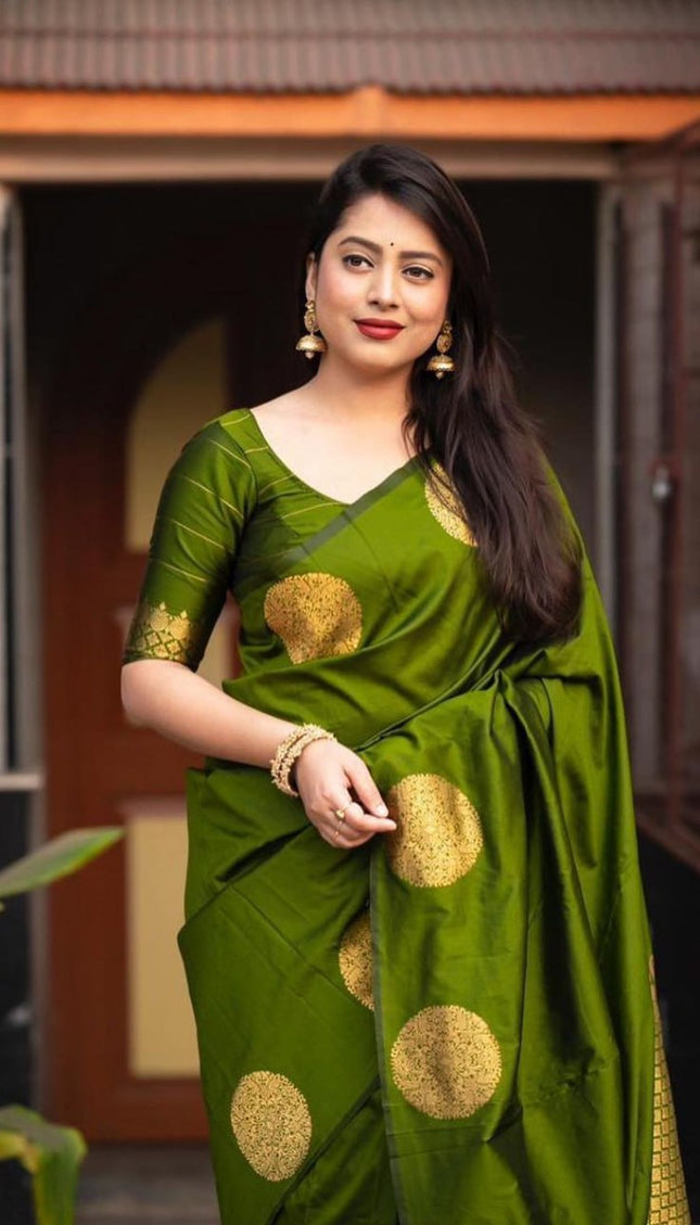 Gorgeous Green Soft Silk Saree