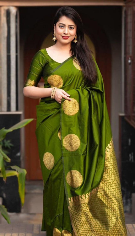 Gorgeous Green Soft Silk Saree
