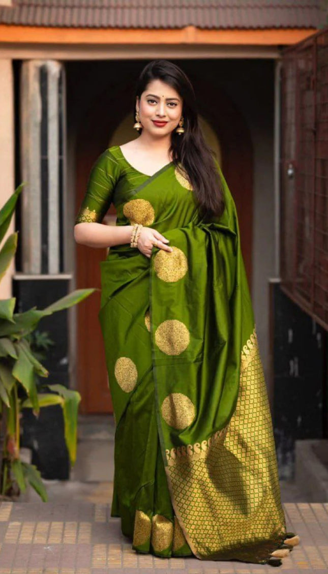 Gorgeous Green Soft Silk Saree