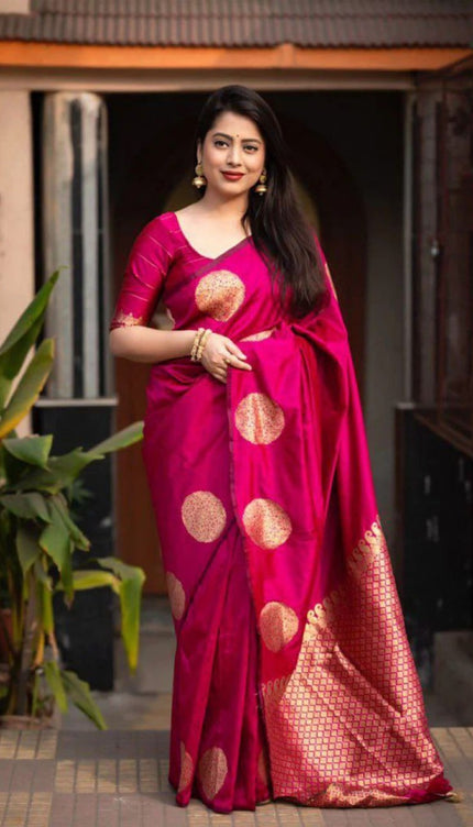 Impressive Dark Pink Soft Silk Saree