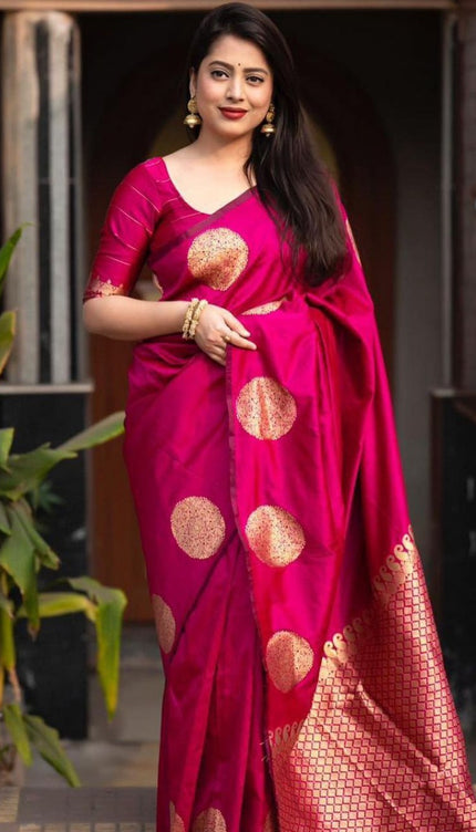 Impressive Dark Pink Soft Silk Saree