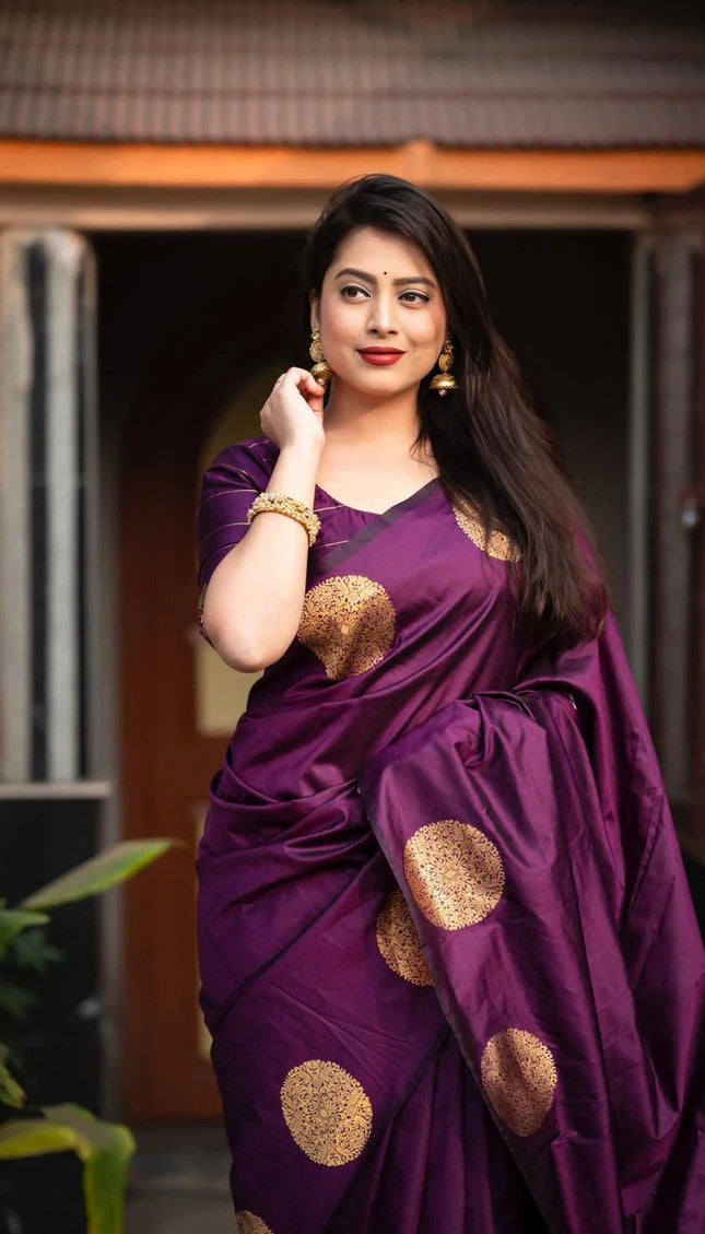 Fairytale Purple Soft Silk Saree
