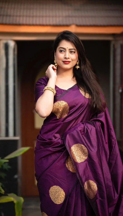 Fairytale Purple Soft Silk Saree