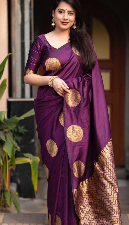 Fairytale Purple Soft Silk Saree