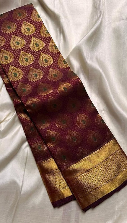 Aplomb Wine Soft Silk Saree
