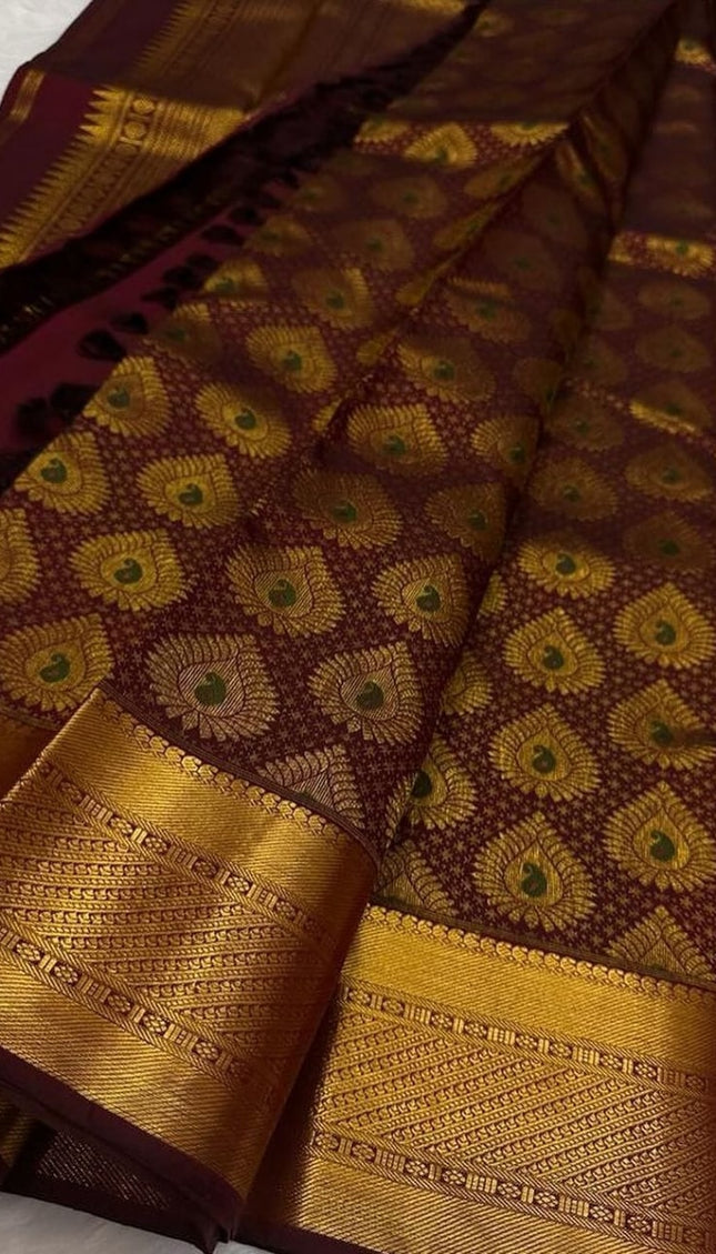 Aplomb Wine Soft Silk Saree