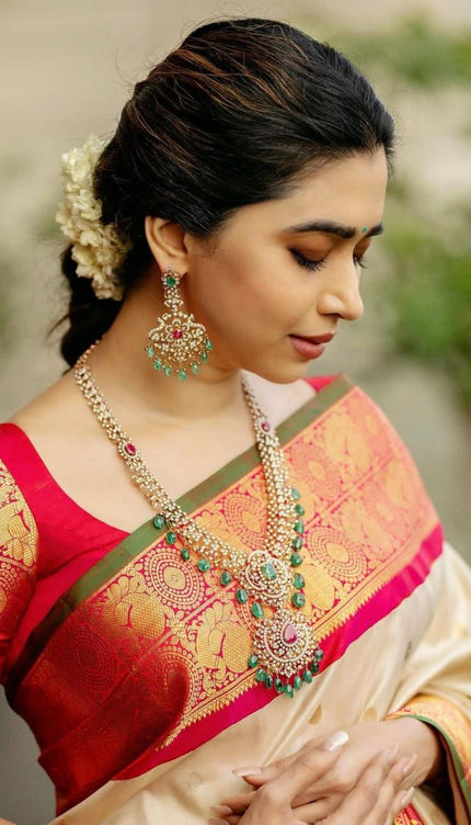 Most Stunning Beige Soft Silk Saree