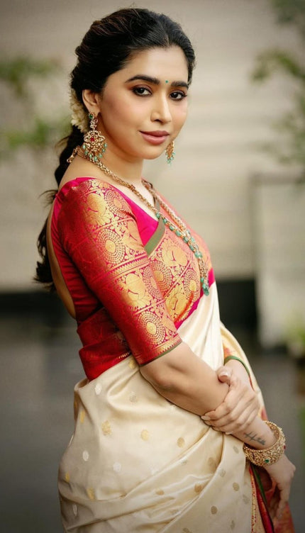Most Stunning Beige Soft Silk Saree