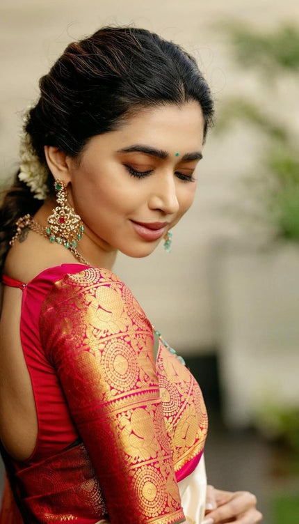 Most Stunning Beige Soft Silk Saree