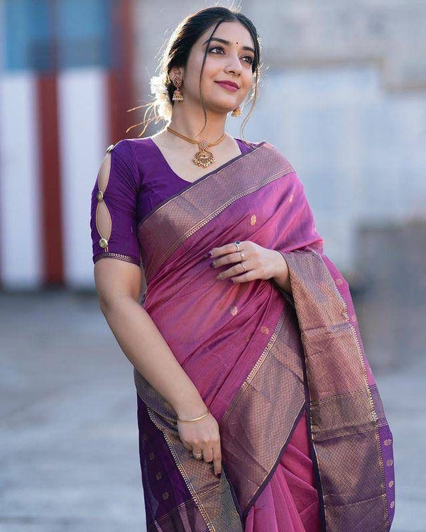 Angelic Lavendor Soft Silk Saree