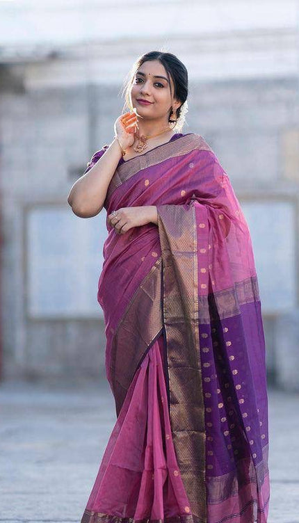 Angelic Lavendor Soft Silk Saree