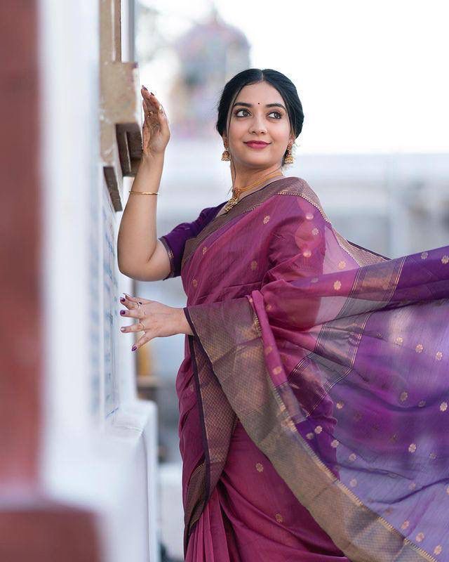 Angelic Lavendor Soft Silk Saree