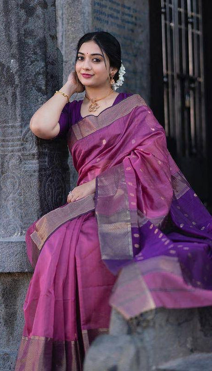 Angelic Lavendor Soft Silk Saree