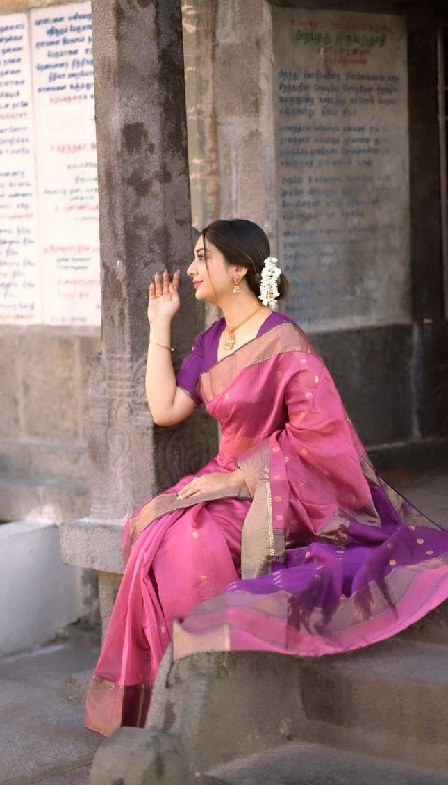 Angelic Lavendor Soft Silk Saree