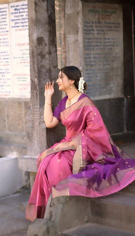 Angelic Lavendor Soft Silk Saree