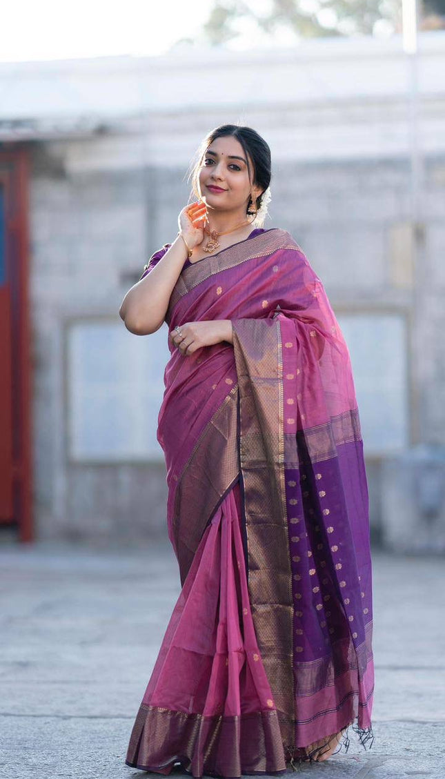 Angelic Lavendor Soft Silk Saree