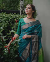 Serendipity Rama Soft Silk Saree