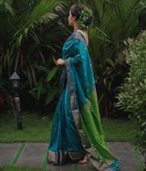 Serendipity Rama Soft Silk Saree