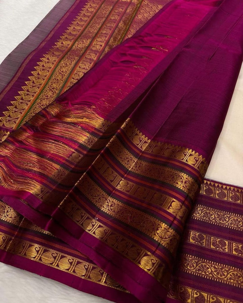 Amazing Off White Soft Silk Saree