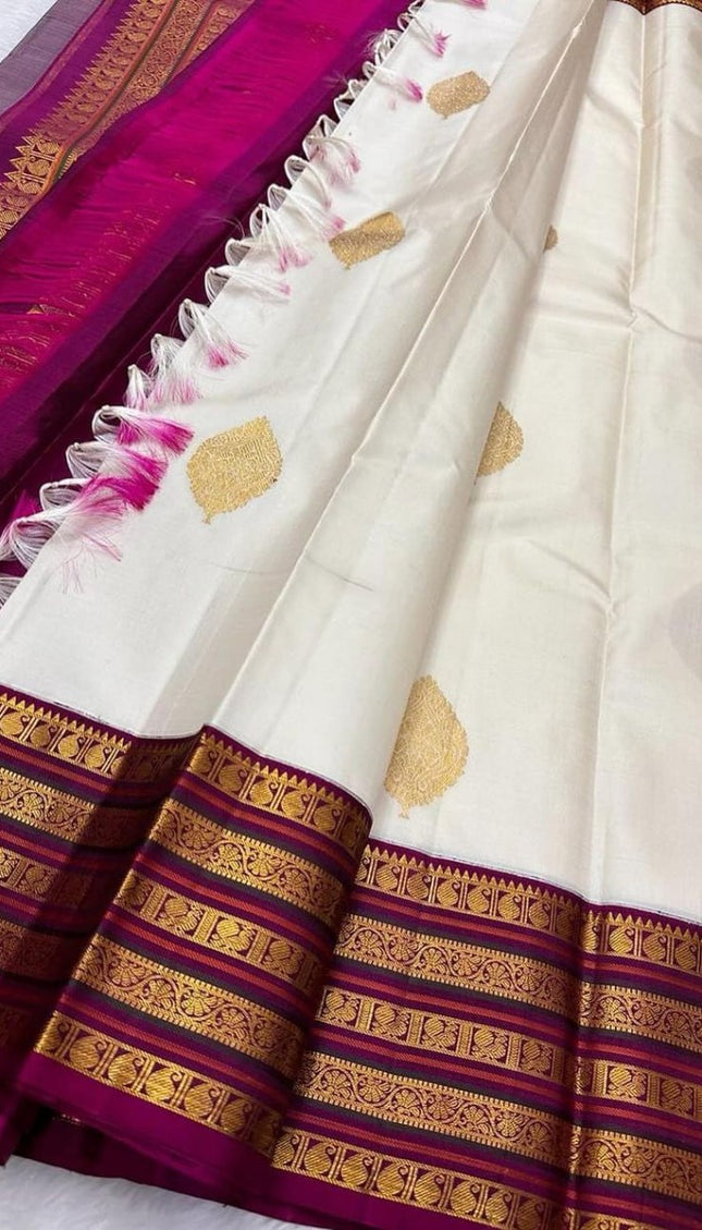 Amazing Off White Soft Silk Saree