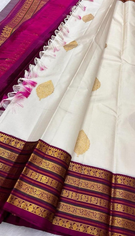 Amazing Off White Soft Silk Saree
