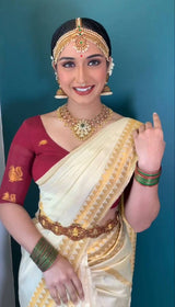 Embrocation Off White Soft Silk Saree