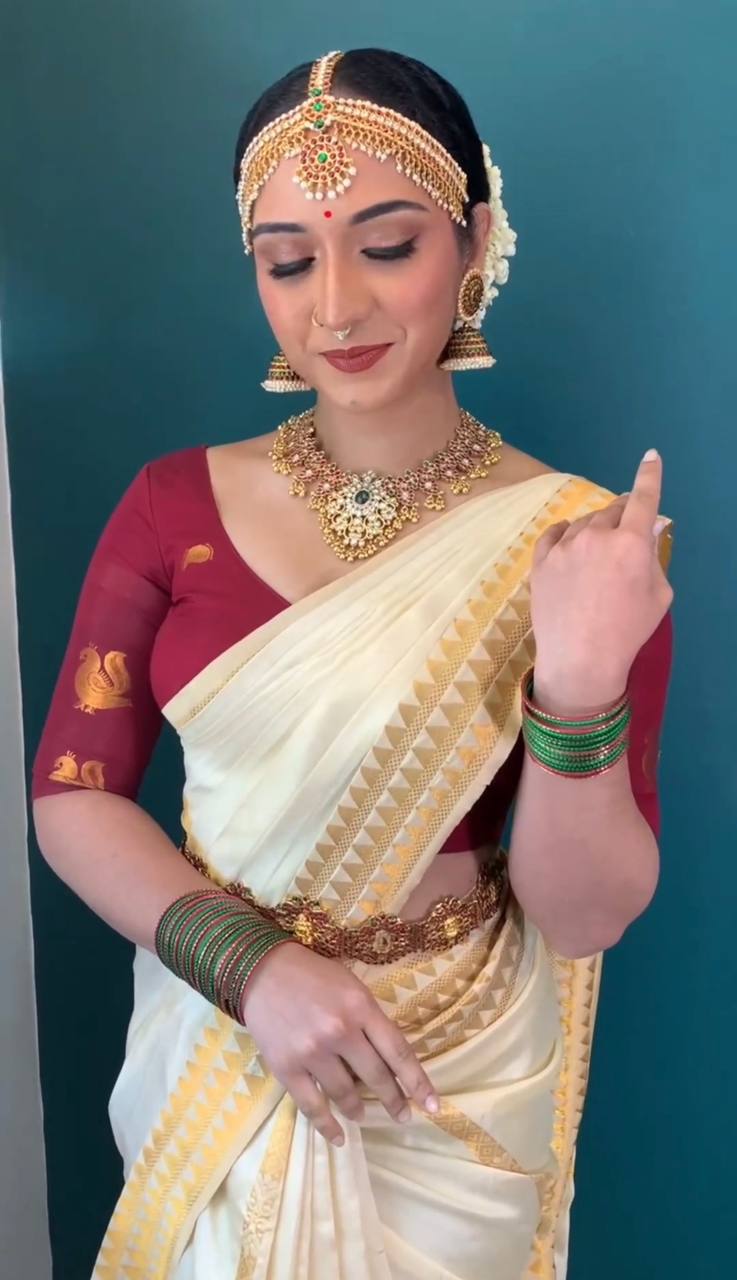 Embrocation Off White Soft Silk Saree