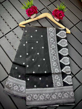 Fugacious Black Banarasi Silk Saree