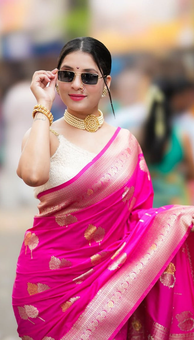 Pattu – Banarasi Soft Silk Saree in Refined Minimal Weave