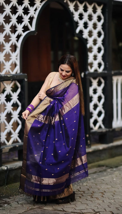 Sharvitha – Cotton Silk Saree in Royal Purple