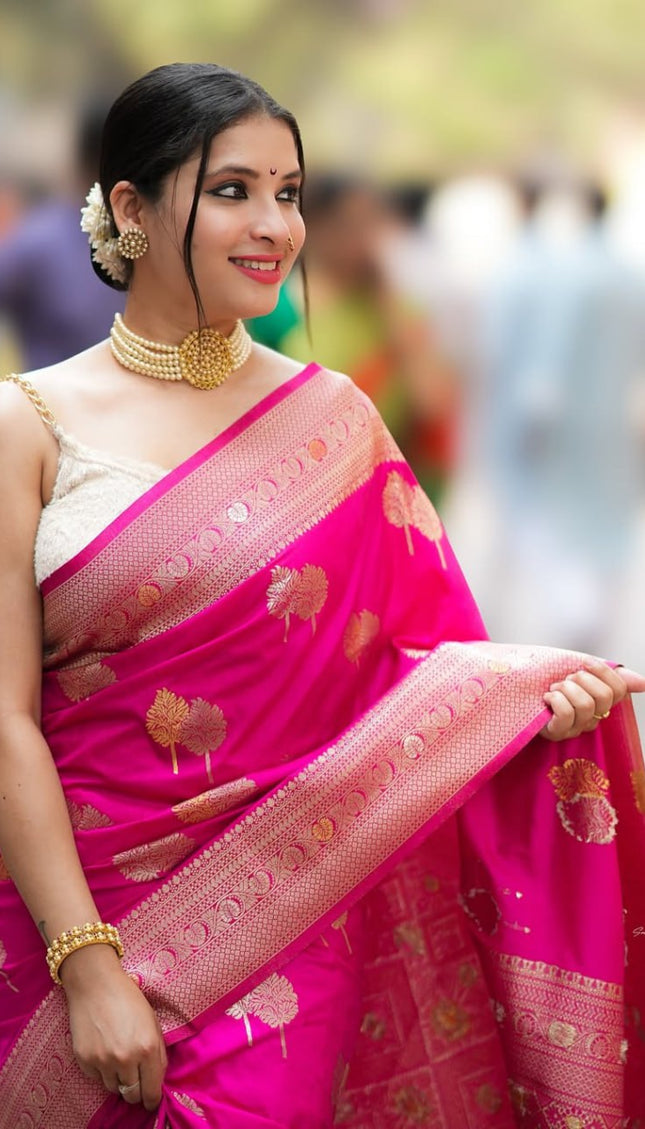 Pattu – Banarasi Soft Silk Saree in Refined Minimal Weave