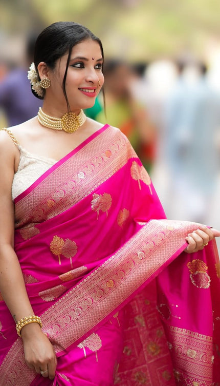 Pattu – Banarasi Soft Silk Saree in Refined Minimal Weave