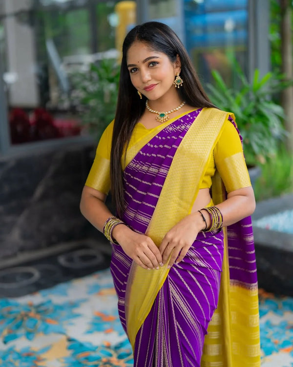 Kasavu – Banarasi Soft Silk Saree with Gold Zari Weaving and Timeless Charm