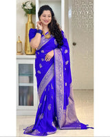 Bhavika – Banarasi Soft Silk Saree in Royal Blue