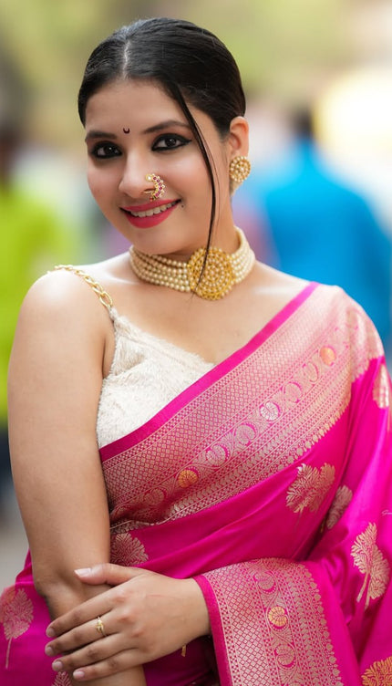 Pattu – Banarasi Soft Silk Saree in Refined Minimal Weave
