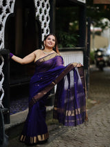 Sharvitha – Cotton Silk Saree in Royal Purple