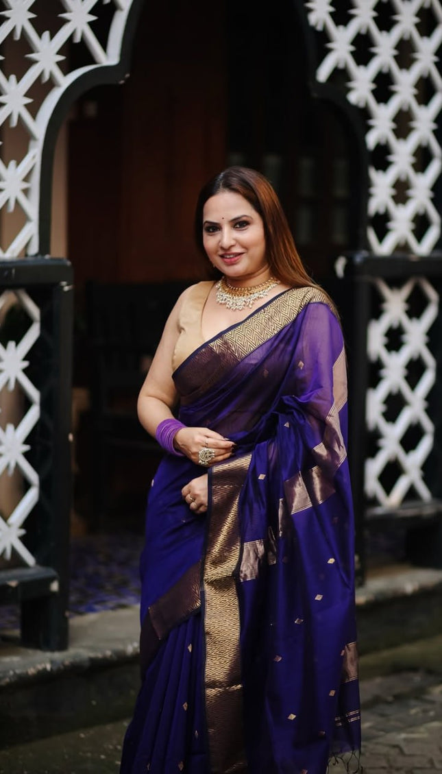 Sharvitha – Cotton Silk Saree in Royal Purple