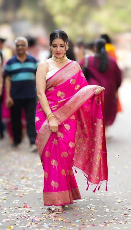 Pattu – Banarasi Soft Silk Saree in Refined Minimal Weave