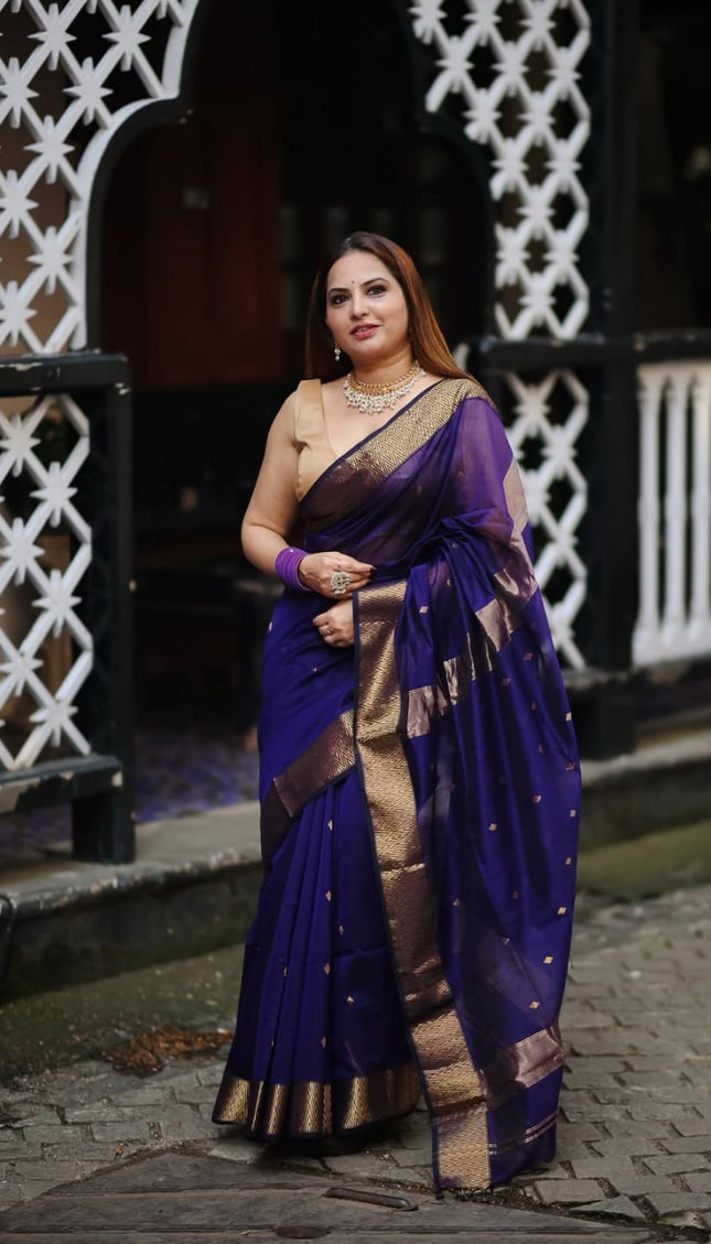 Sharvitha – Cotton Silk Saree in Royal Purple