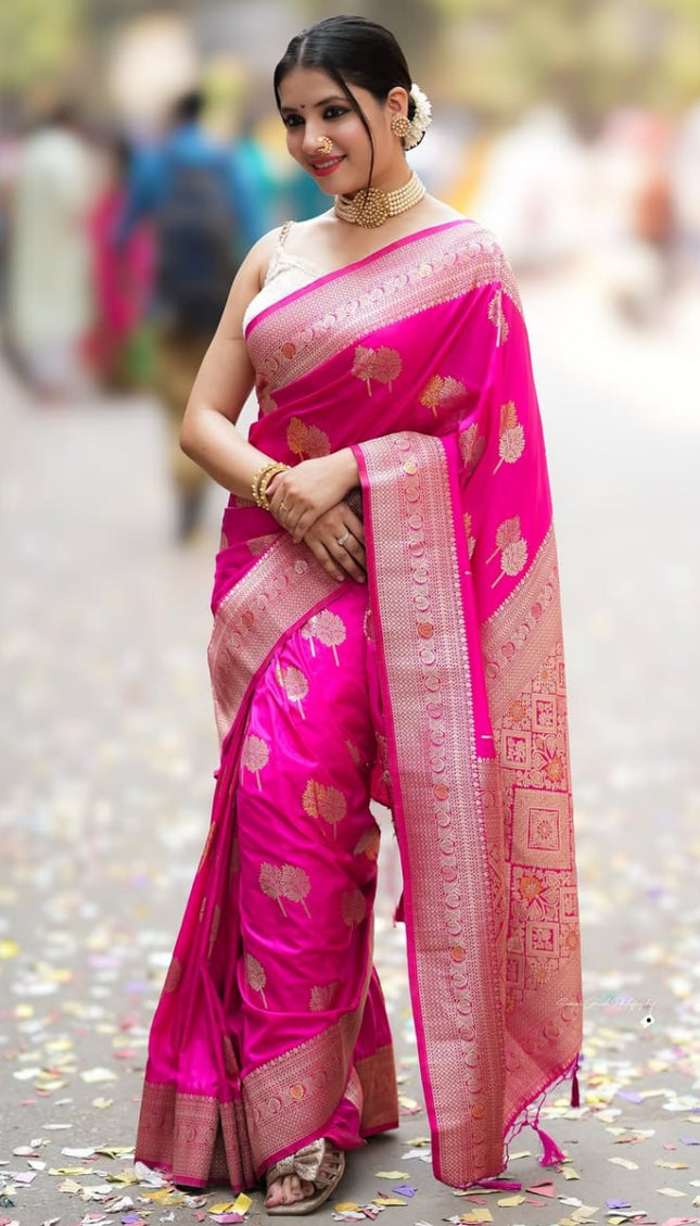 Pattu – Banarasi Soft Silk Saree in Refined Minimal Weave