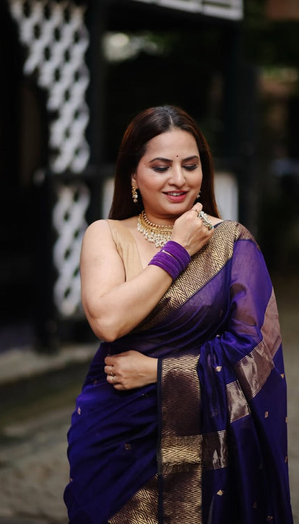 Sharvitha – Cotton Silk Saree in Royal Purple