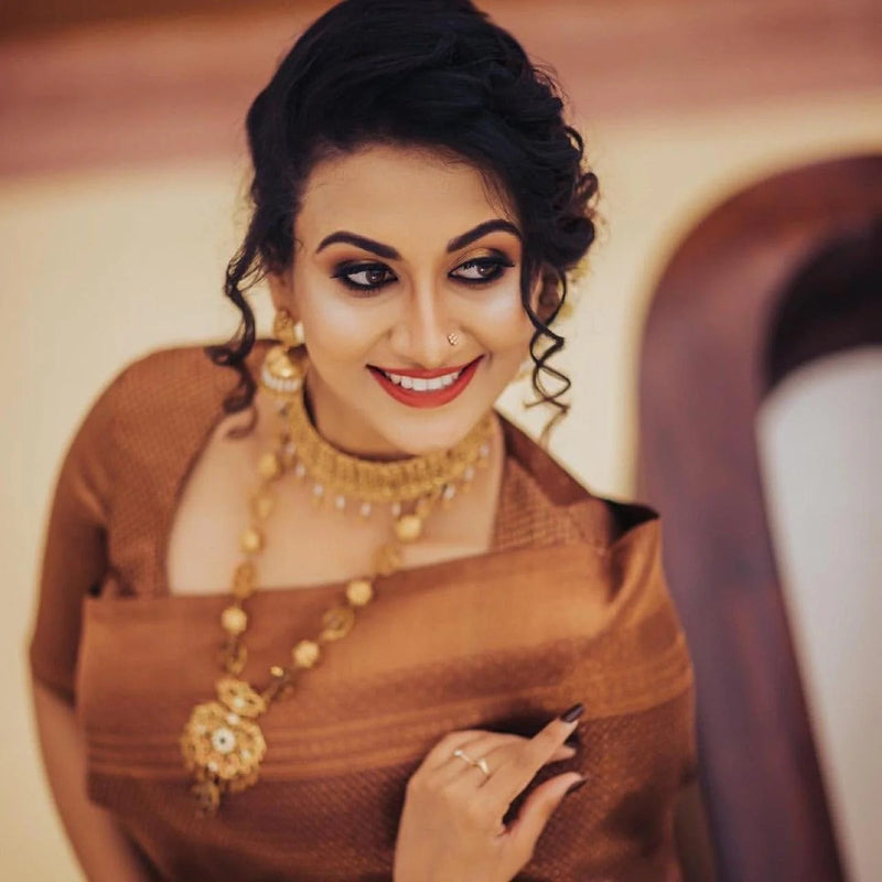 Rambha - Wine Soft Banarasi Silk Saree with Classic Jacquard Weaving